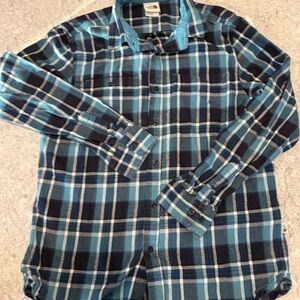 The North Face Blue and Navy Plaid Flannel Pajama Top